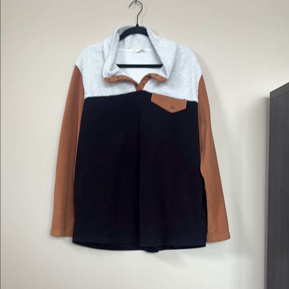 Entro Black, White, and Brown Teddy Jacket